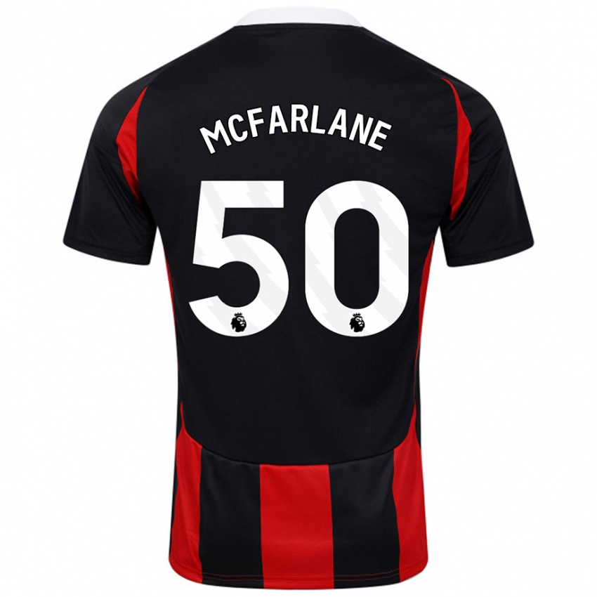 Bambino Maglia Callum Mcfarlane #50 Nero Rosso Kit Gara Away 2024/25 Maglietta