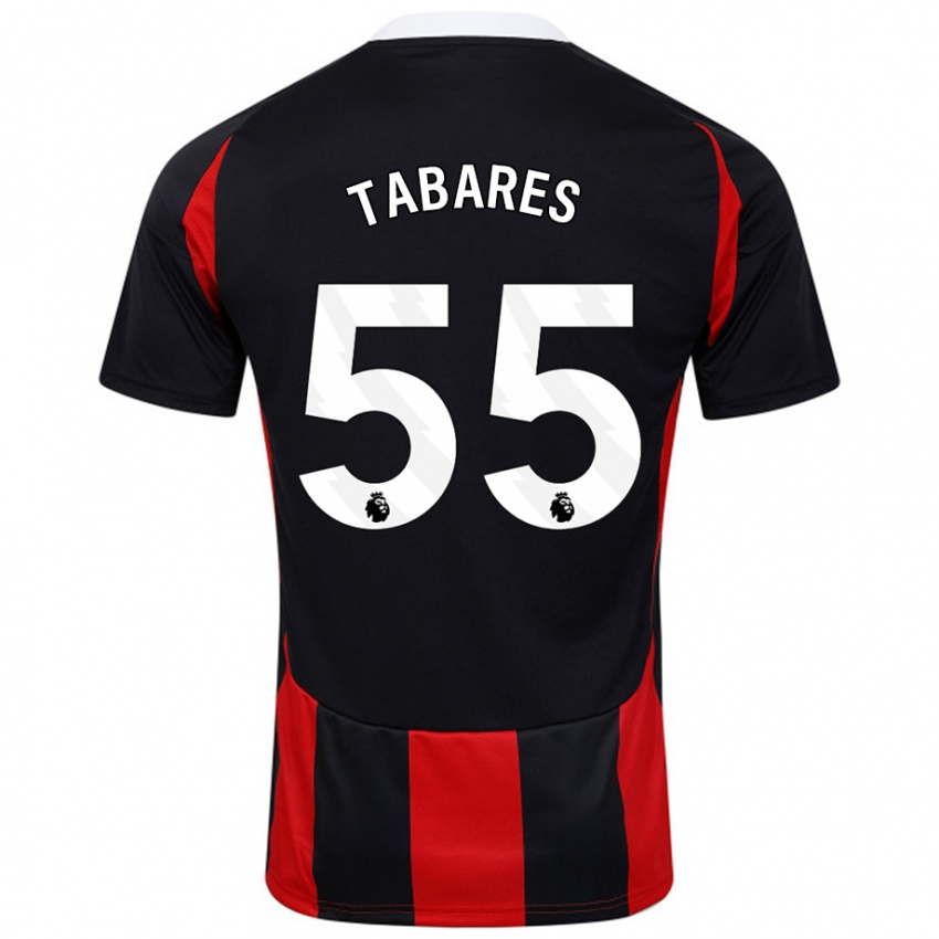 Bambino Maglia Samuel Tabares #55 Nero Rosso Kit Gara Away 2024/25 Maglietta