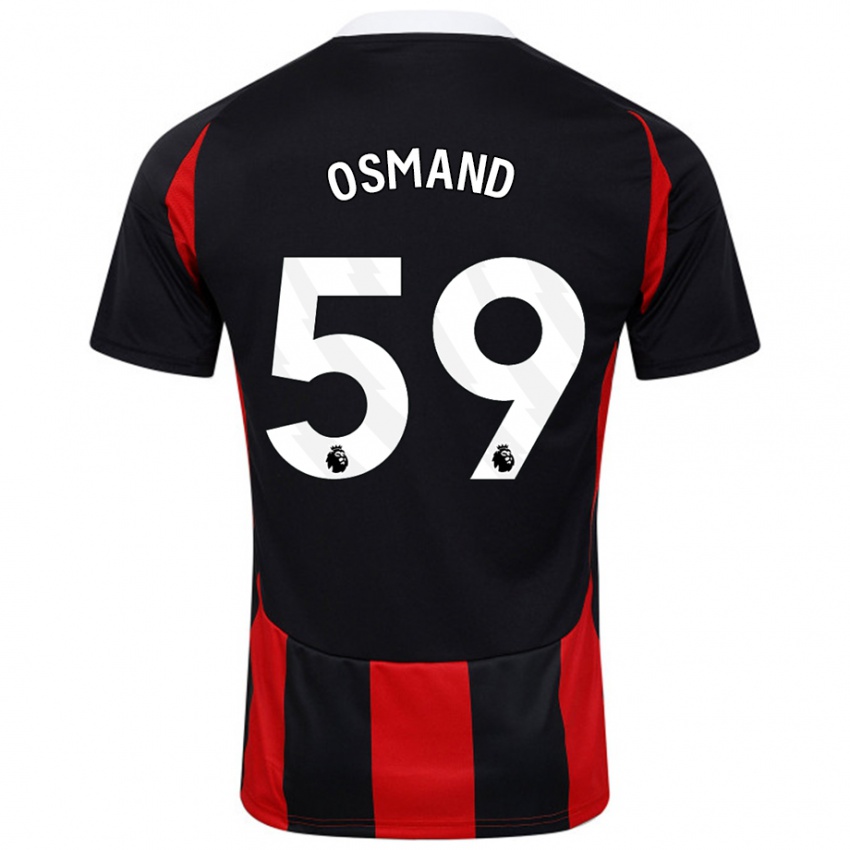 Bambino Maglia Callum Osmand #59 Nero Rosso Kit Gara Away 2024/25 Maglietta