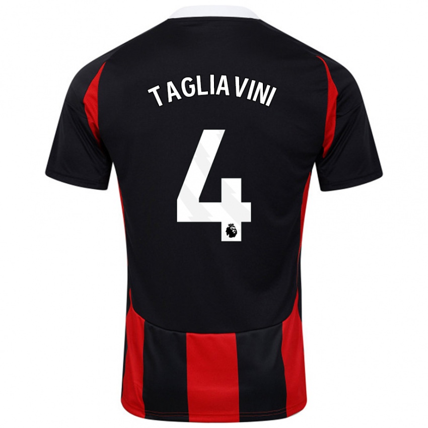 Bambino Maglia Ella Tagliavini #4 Nero Rosso Kit Gara Away 2024/25 Maglietta