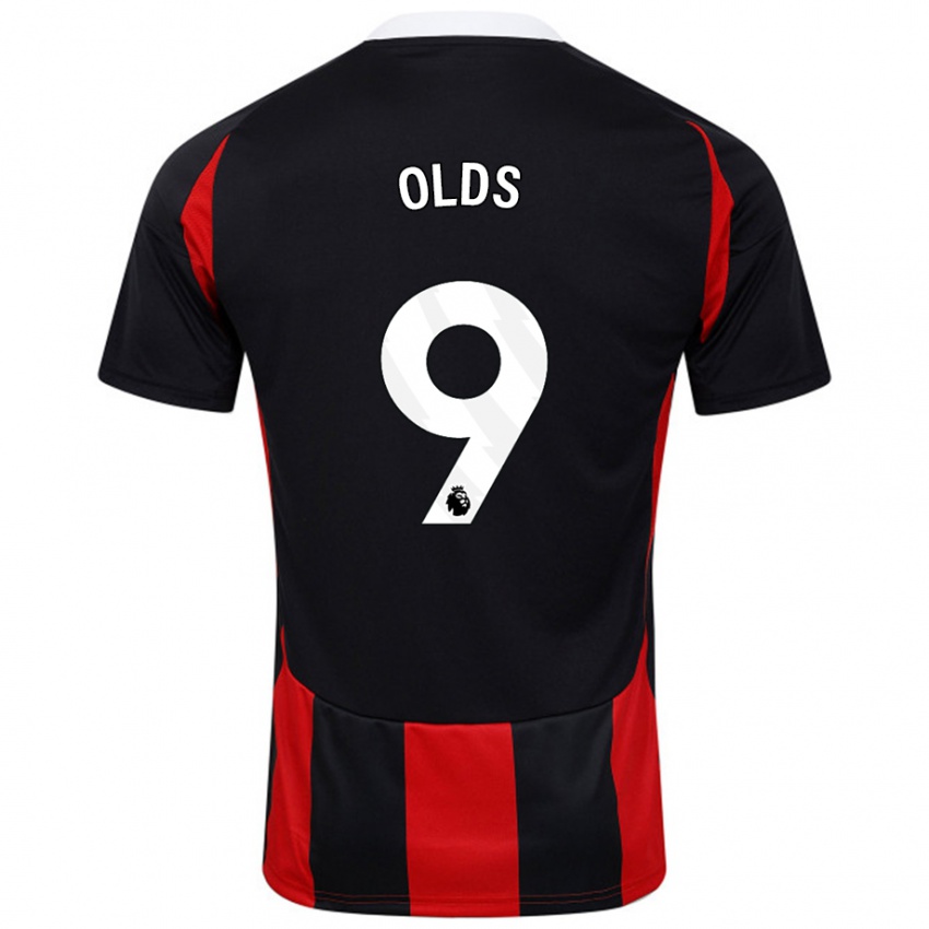 Bambino Maglia Ellie Olds #9 Nero Rosso Kit Gara Away 2024/25 Maglietta