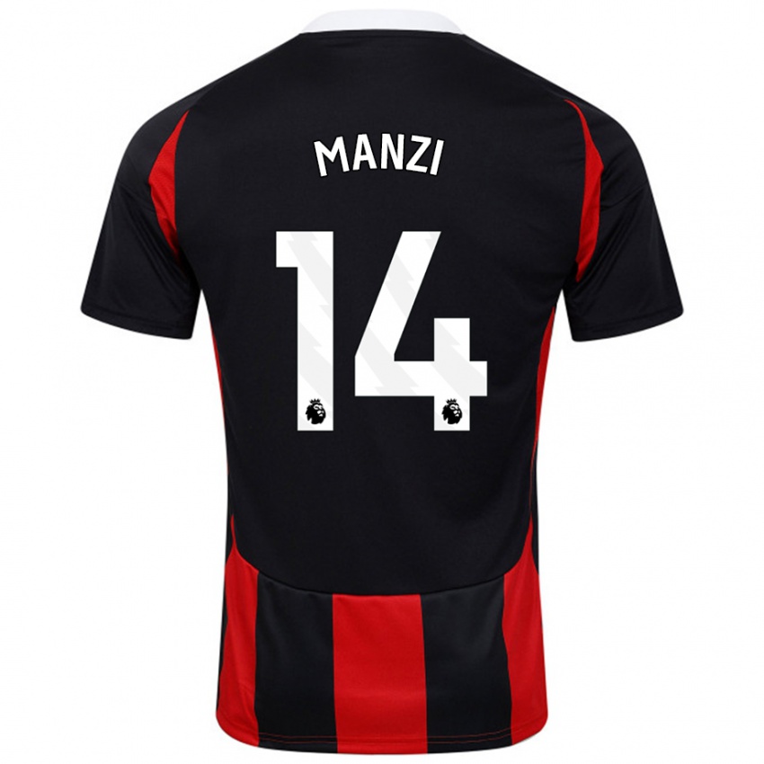 Bambino Maglia Sophie Manzi #14 Nero Rosso Kit Gara Away 2024/25 Maglietta