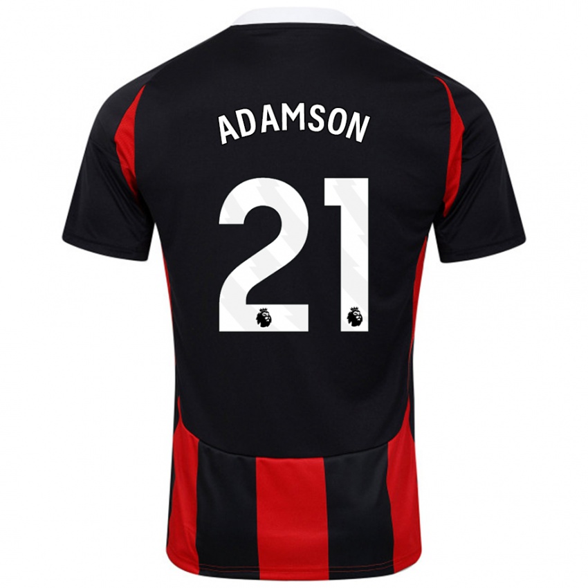 Bambino Maglia Sasha Adamson #21 Nero Rosso Kit Gara Away 2024/25 Maglietta