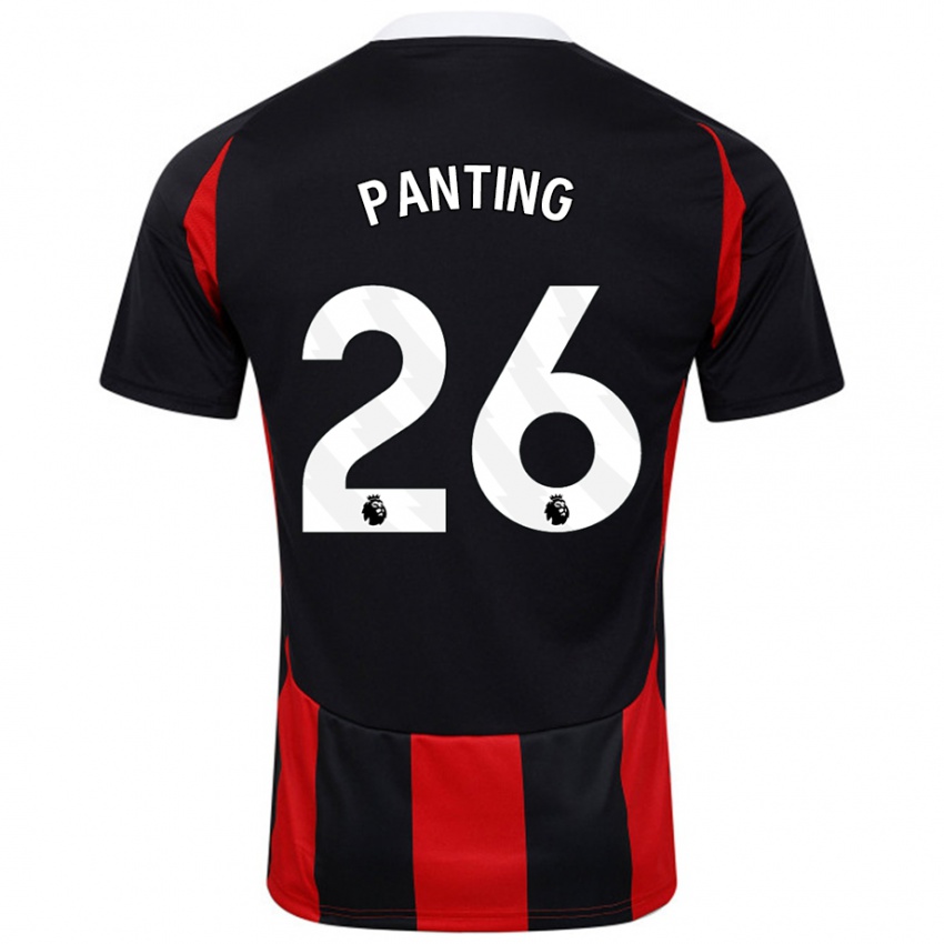 Bambino Maglia Rachel Panting #26 Nero Rosso Kit Gara Away 2024/25 Maglietta