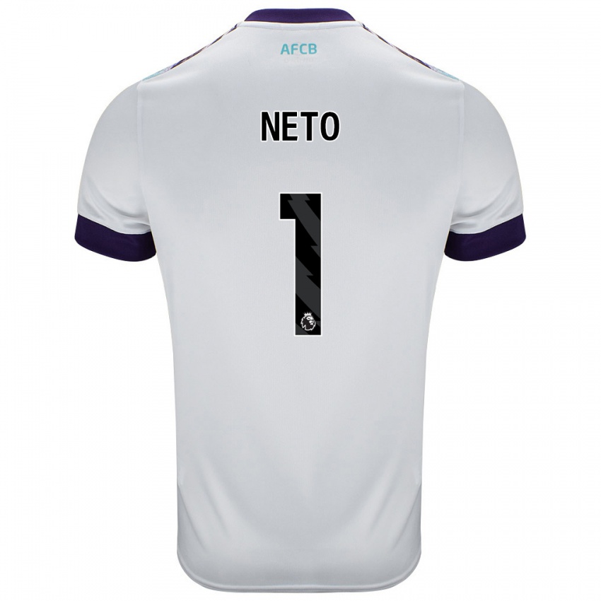 Bambino Maglia Neto #1 Bianco Verde Viola Kit Gara Away 2024/25 Maglietta