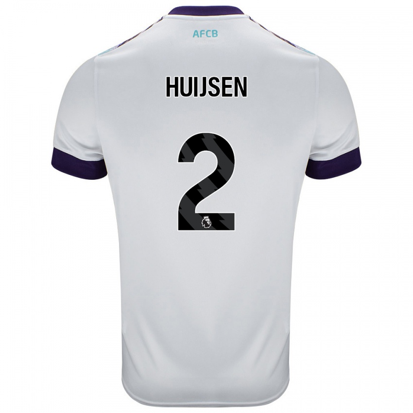 Bambino Maglia Dean Huijsen #2 Bianco Verde Viola Kit Gara Away 2024/25 Maglietta