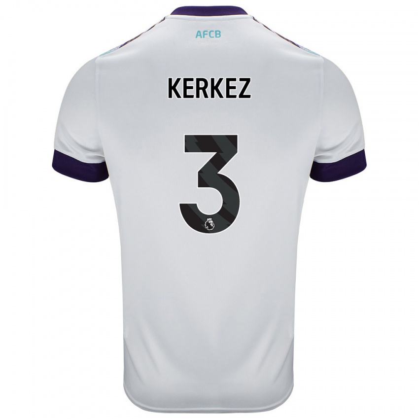 Bambino Maglia Milos Kerkez #3 Bianco Verde Viola Kit Gara Away 2024/25 Maglietta