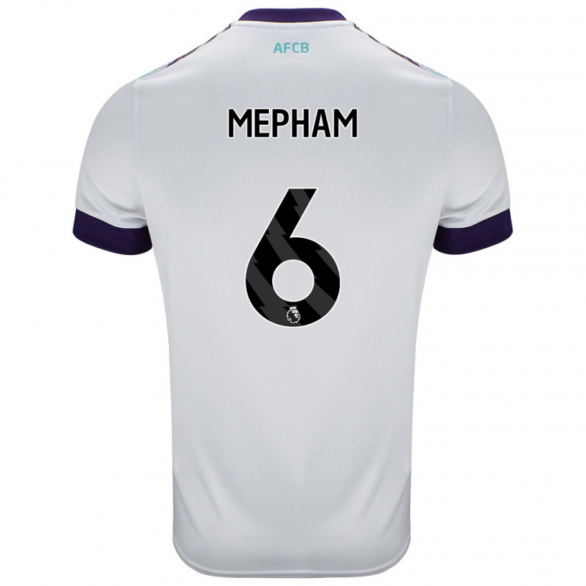 Bambino Maglia Chris Mepham #6 Bianco Verde Viola Kit Gara Away 2024/25 Maglietta