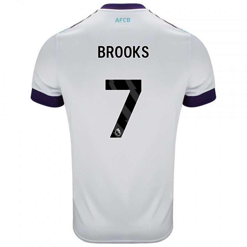 Bambino Maglia David Brooks #7 Bianco Verde Viola Kit Gara Away 2024/25 Maglietta