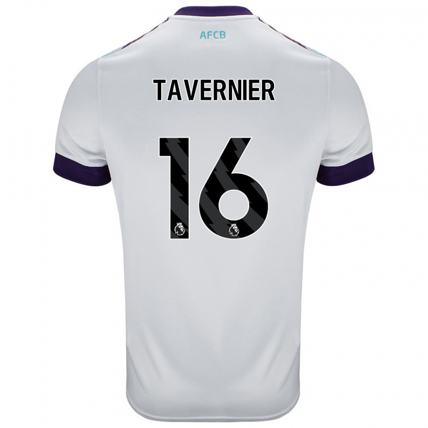 Bambino Maglia Marcus Tavernier #16 Bianco Verde Viola Kit Gara Away 2024/25 Maglietta