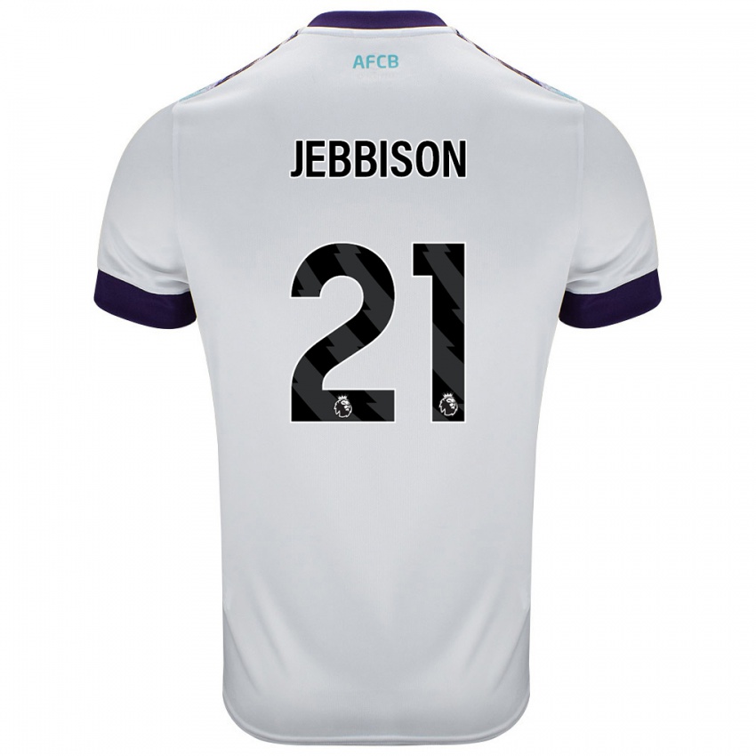 Bambino Maglia Daniel Jebbison #21 Bianco Verde Viola Kit Gara Away 2024/25 Maglietta