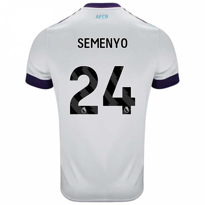 Bambino Maglia Antoine Semenyo #24 Bianco Verde Viola Kit Gara Away 2024/25 Maglietta