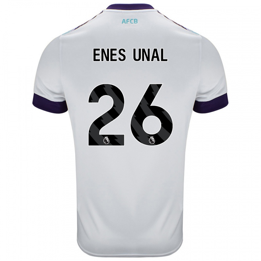 Bambino Maglia Enes Ünal #26 Bianco Verde Viola Kit Gara Away 2024/25 Maglietta