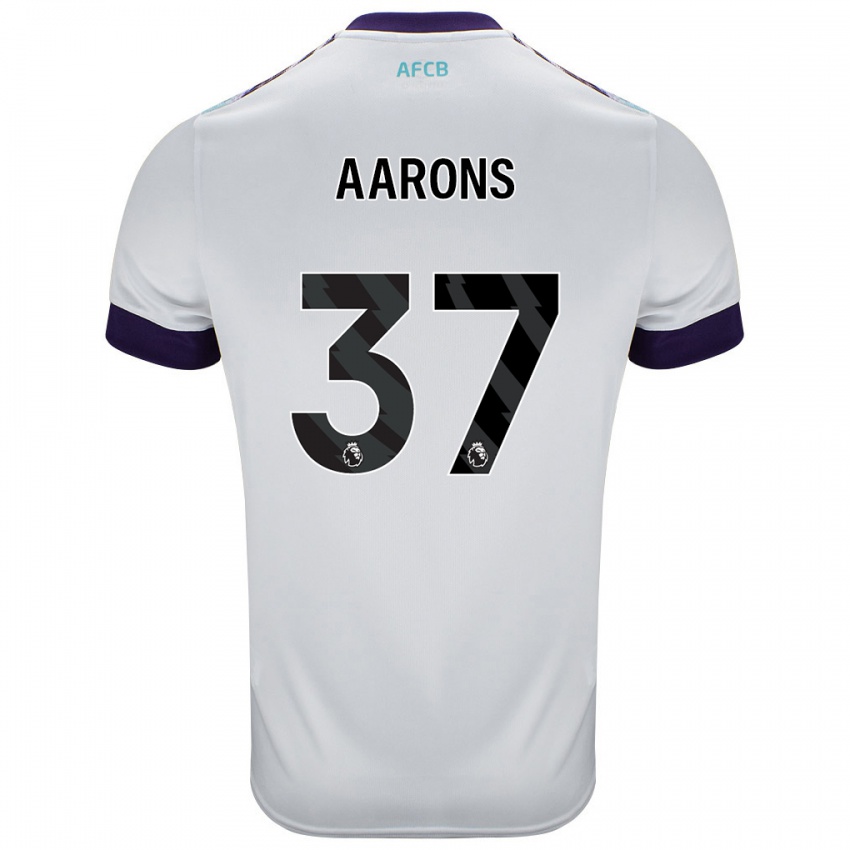 Bambino Maglia Max Aarons #37 Bianco Verde Viola Kit Gara Away 2024/25 Maglietta