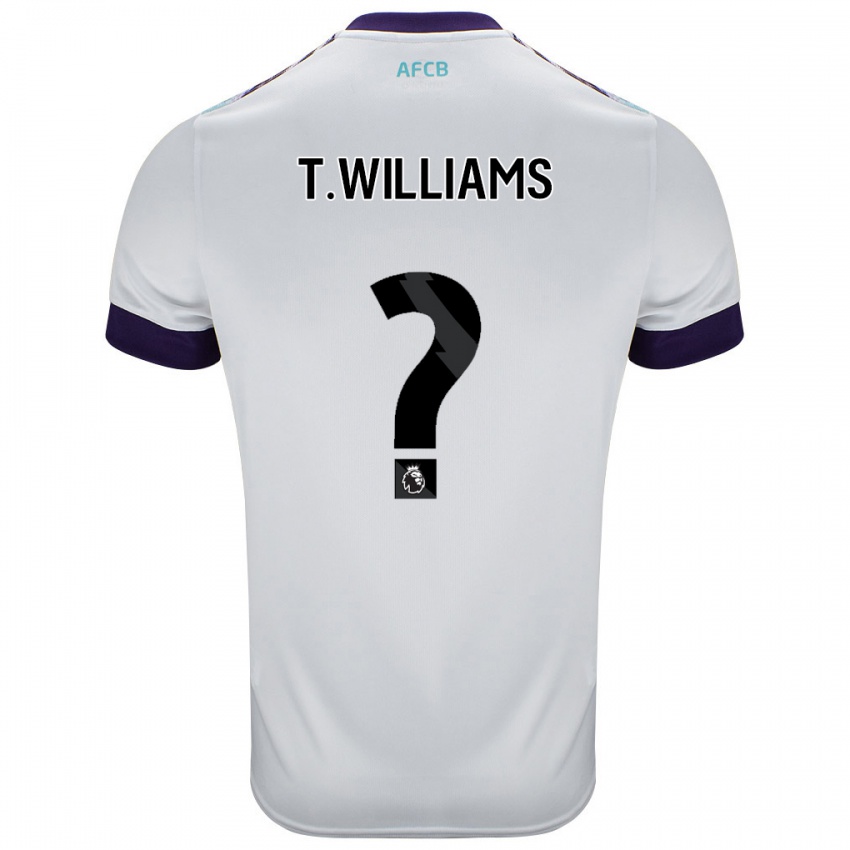 Bambino Maglia Toure Williams #0 Bianco Verde Viola Kit Gara Away 2024/25 Maglietta