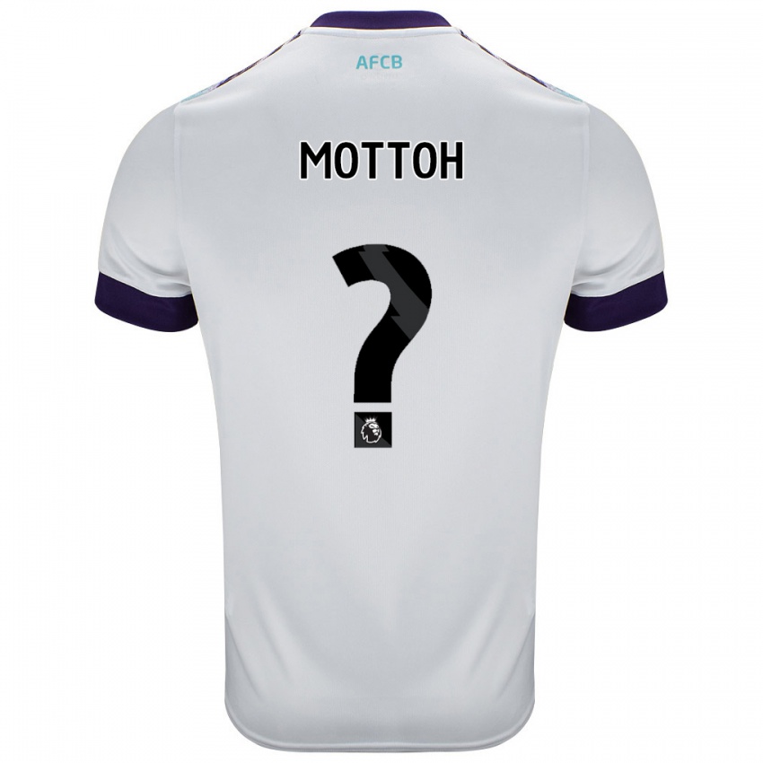 Bambino Maglia Koby Mottoh #0 Bianco Verde Viola Kit Gara Away 2024/25 Maglietta