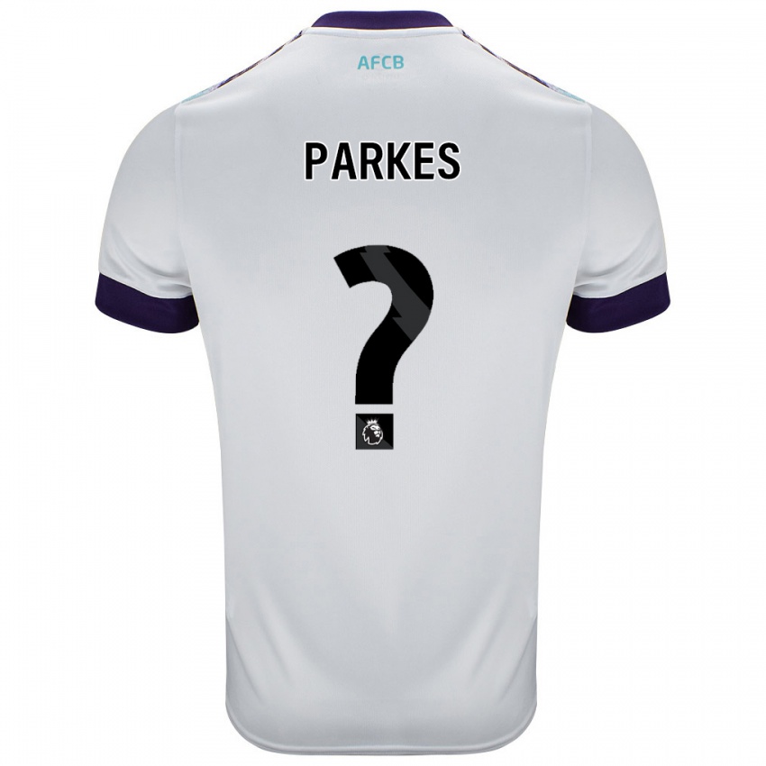 Bambino Maglia Sonny Parkes #0 Bianco Verde Viola Kit Gara Away 2024/25 Maglietta