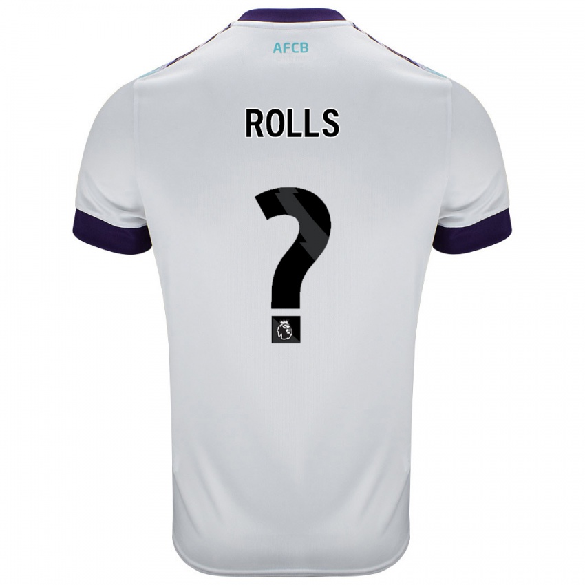 Bambino Maglia Thomas Rolls #0 Bianco Verde Viola Kit Gara Away 2024/25 Maglietta