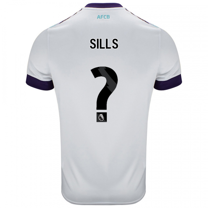 Bambino Maglia Ethan Sills #0 Bianco Verde Viola Kit Gara Away 2024/25 Maglietta