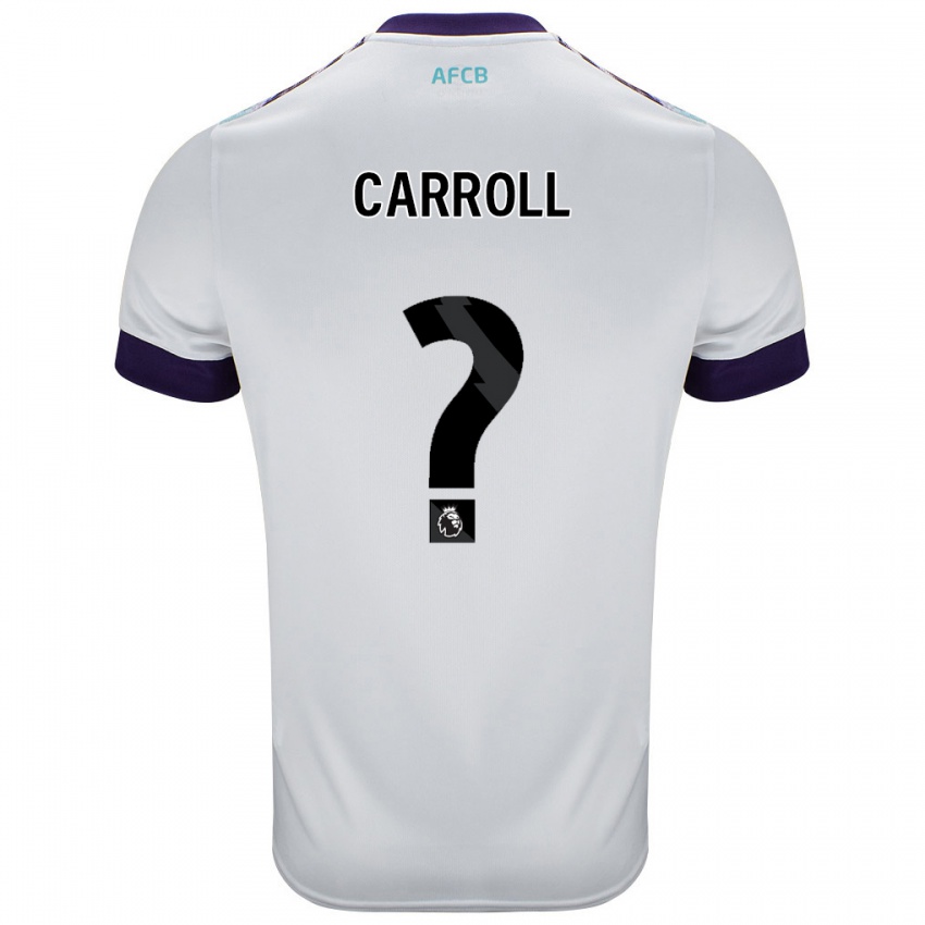 Bambino Maglia Ryan Carroll #0 Bianco Verde Viola Kit Gara Away 2024/25 Maglietta