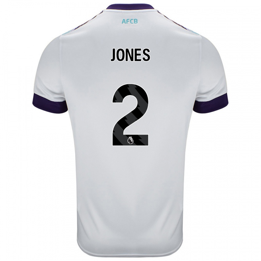 Bambino Maglia Abby Jones #2 Bianco Verde Viola Kit Gara Away 2024/25 Maglietta