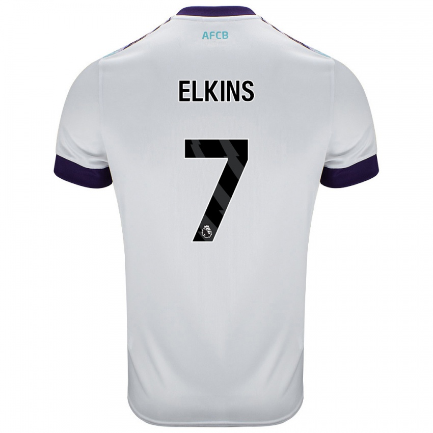 Bambino Maglia Elle Elkins #7 Bianco Verde Viola Kit Gara Away 2024/25 Maglietta