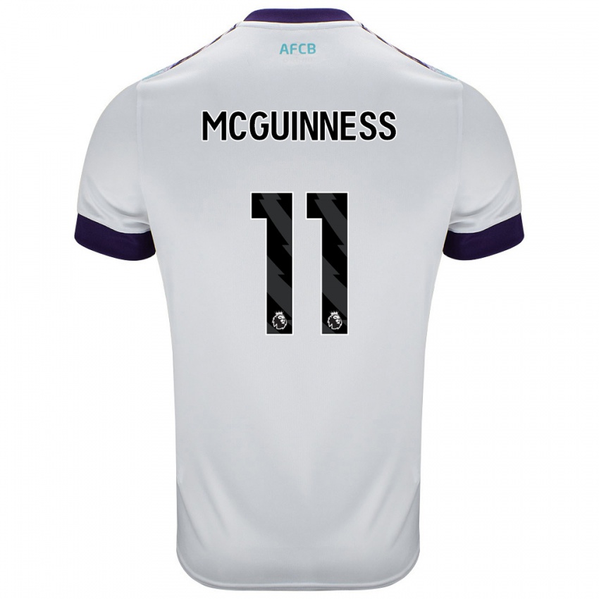 Bambino Maglia Gemma Mcguinness #11 Bianco Verde Viola Kit Gara Away 2024/25 Maglietta