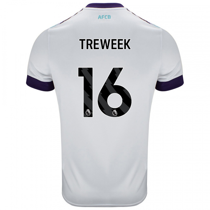 Bambino Maglia Jess Treweek #16 Bianco Verde Viola Kit Gara Away 2024/25 Maglietta