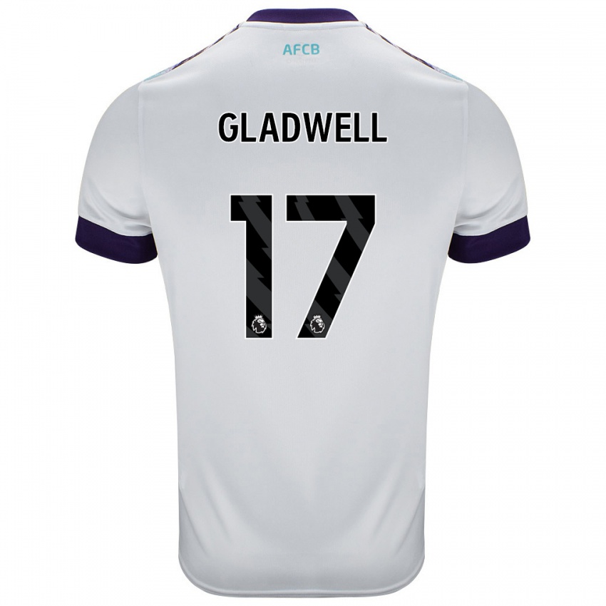 Bambino Maglia Molly Gladwell #17 Bianco Verde Viola Kit Gara Away 2024/25 Maglietta