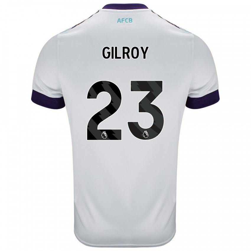 Bambino Maglia Chloe Gilroy #23 Bianco Verde Viola Kit Gara Away 2024/25 Maglietta