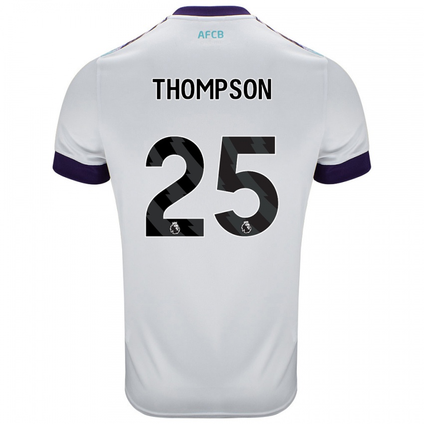 Bambino Maglia Kenni Thompson #25 Bianco Verde Viola Kit Gara Away 2024/25 Maglietta