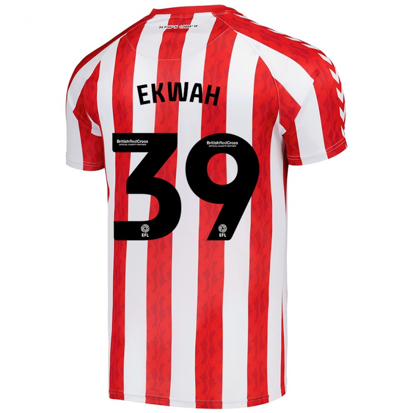 Uomo Maglia Pierre Ekwah #39 Rosso Bianco Kit Gara Home 2024/25 Maglietta