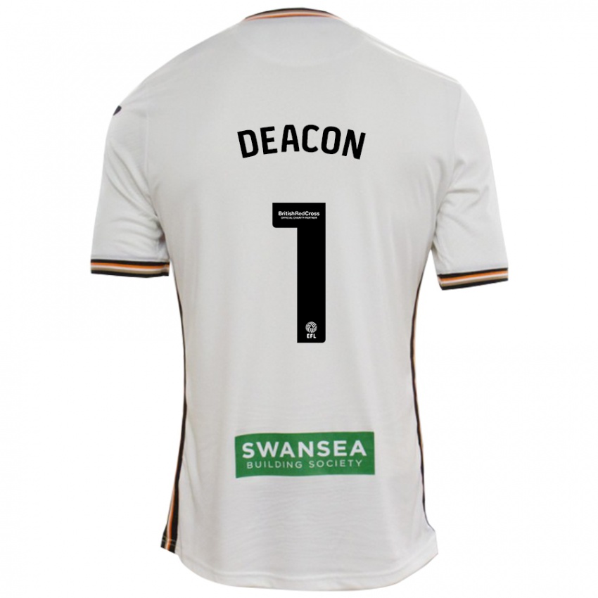 Uomo Maglia Chelsea Deacon #1 Bianco Kit Gara Home 2024/25 Maglietta