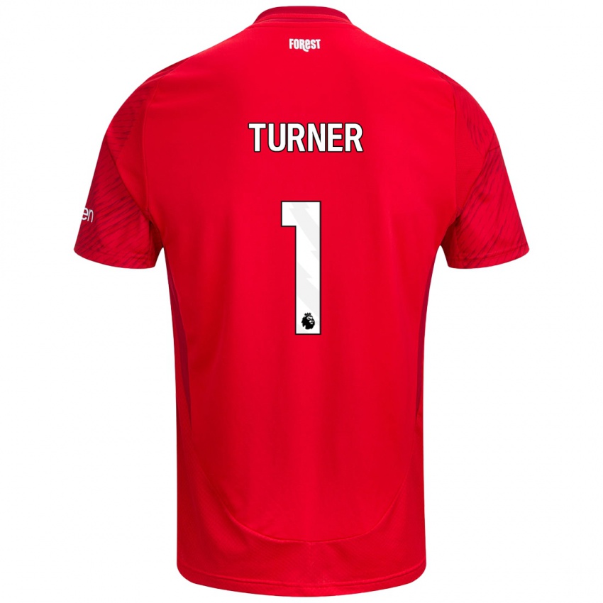 Uomo Maglia Matt Turner #1 Rosso Bianco Kit Gara Home 2024/25 Maglietta