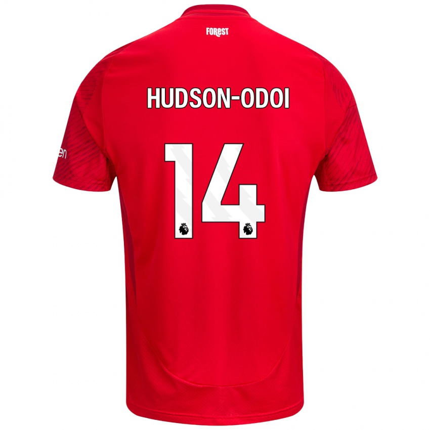 Uomo Maglia Callum Hudson-Odoi #14 Rosso Bianco Kit Gara Home 2024/25 Maglietta