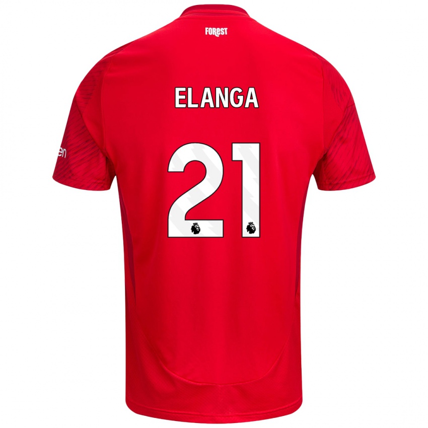 Uomo Maglia Anthony Elanga #21 Rosso Bianco Kit Gara Home 2024/25 Maglietta