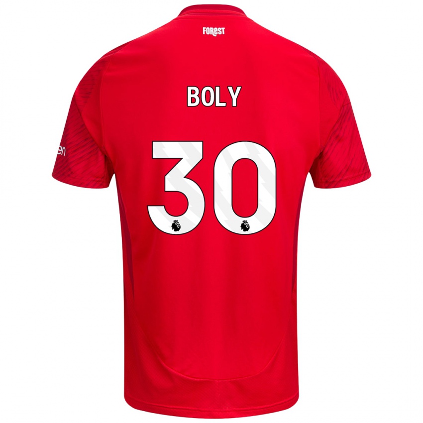 Uomo Maglia Willy Boly #30 Rosso Bianco Kit Gara Home 2024/25 Maglietta