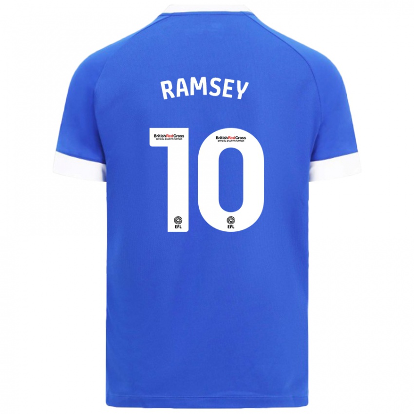 Uomo Maglia Aaron Ramsey #10 Azzurro Kit Gara Home 2024/25 Maglietta