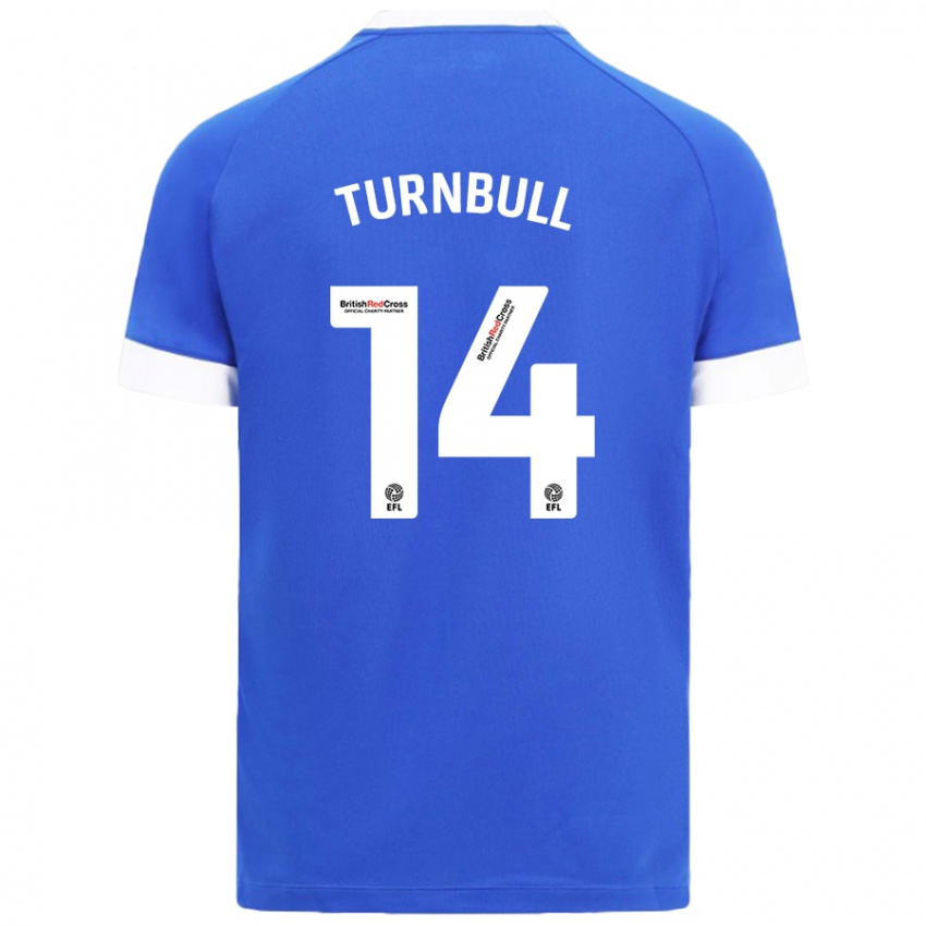 Uomo Maglia David Turnbull #14 Azzurro Kit Gara Home 2024/25 Maglietta