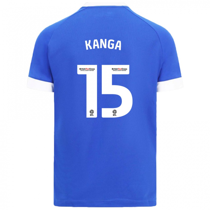 Uomo Maglia Wilfried Kanga #15 Azzurro Kit Gara Home 2024/25 Maglietta