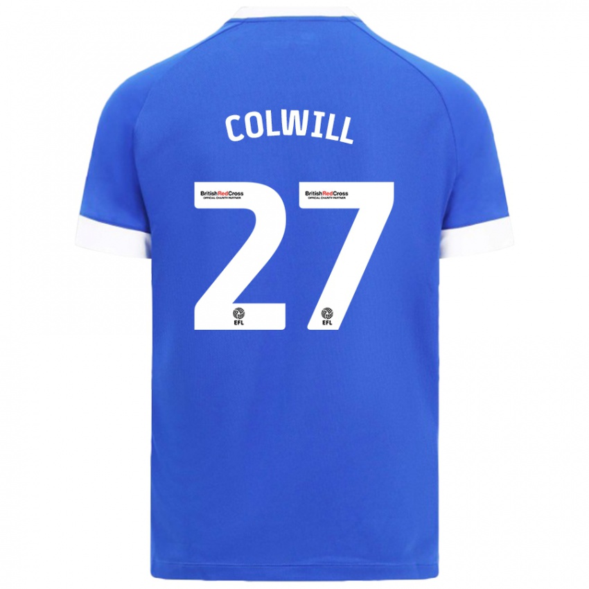 Uomo Maglia Rubin Colwill #27 Azzurro Kit Gara Home 2024/25 Maglietta