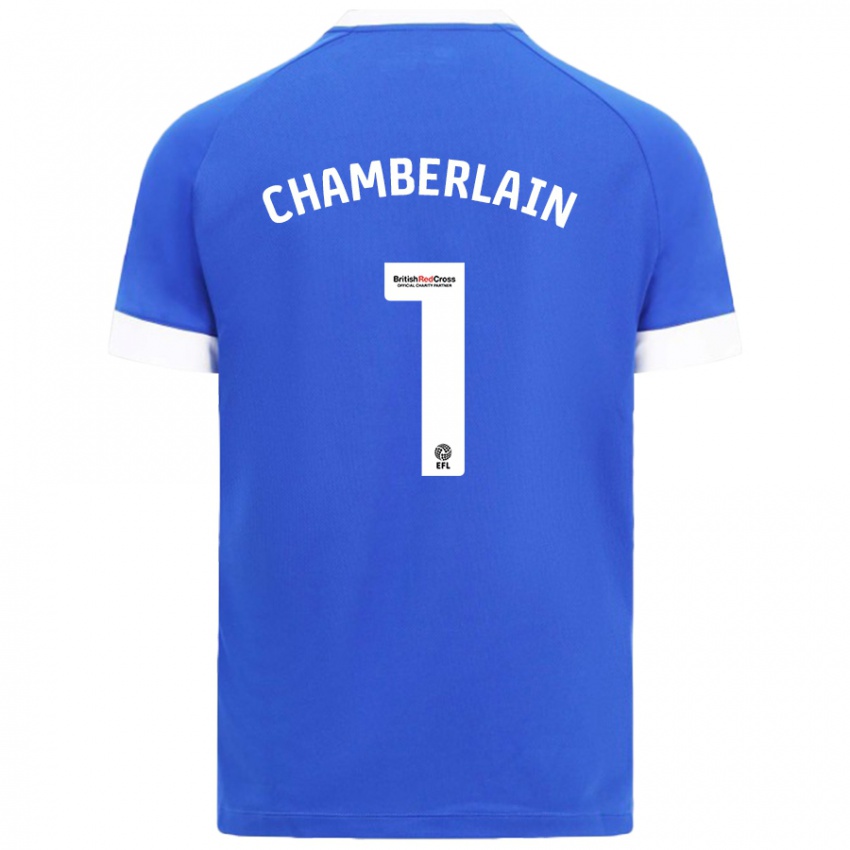 Uomo Maglia Ceryn Chamberlain #1 Azzurro Kit Gara Home 2024/25 Maglietta