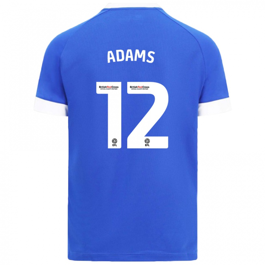 Uomo Maglia Kelly Adams #12 Azzurro Kit Gara Home 2024/25 Maglietta