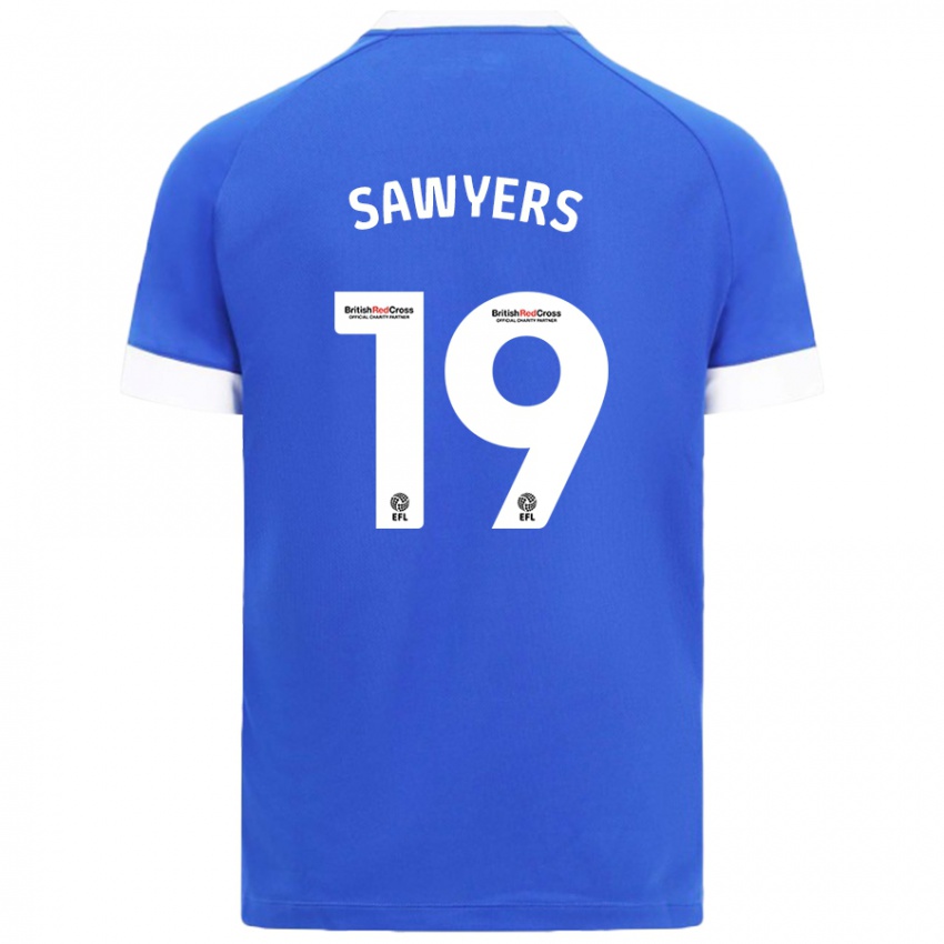 Uomo Maglia Romaine Sawyers #19 Azzurro Kit Gara Home 2024/25 Maglietta