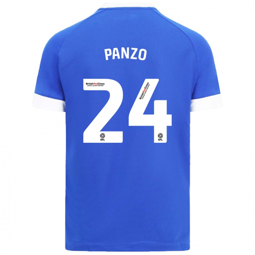 Uomo Maglia Jonathan Panzo #24 Azzurro Kit Gara Home 2024/25 Maglietta