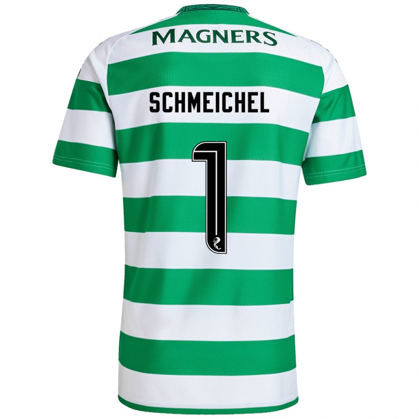 Uomo Maglia Kasper Schmeichel #1 Verde Bianco Kit Gara Home 2024/25 Maglietta