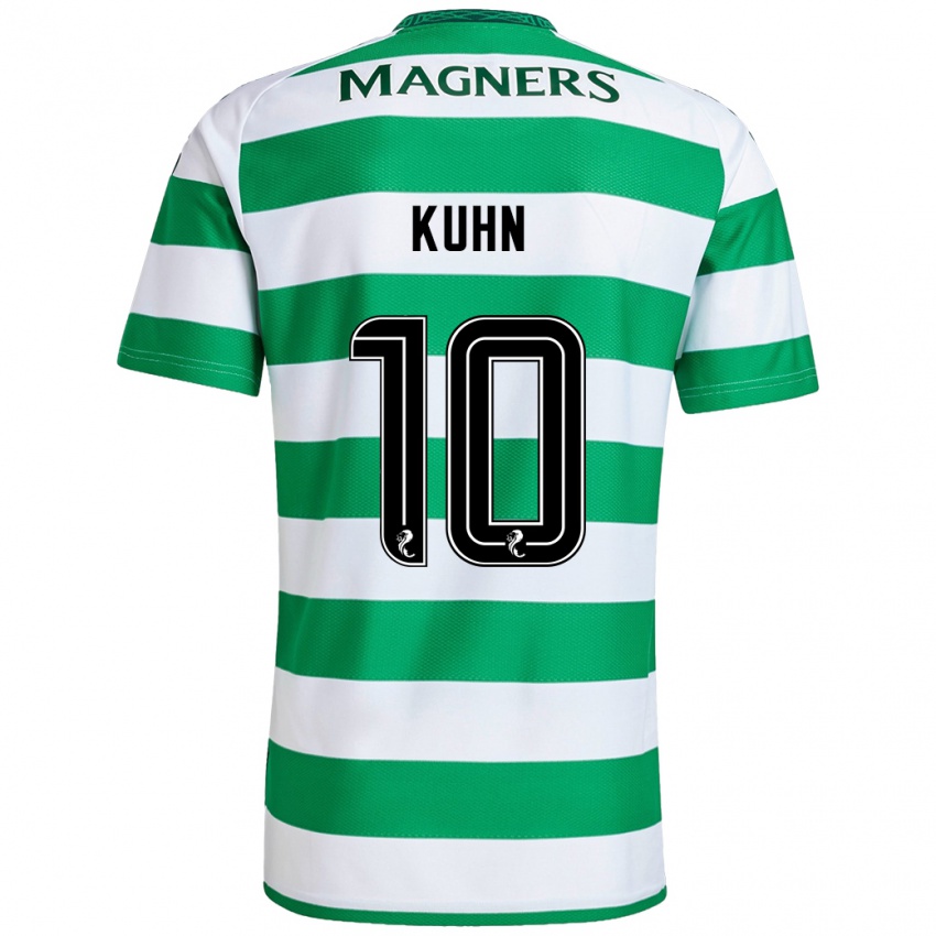 Uomo Maglia Nicolas Kühn #10 Verde Bianco Kit Gara Home 2024/25 Maglietta