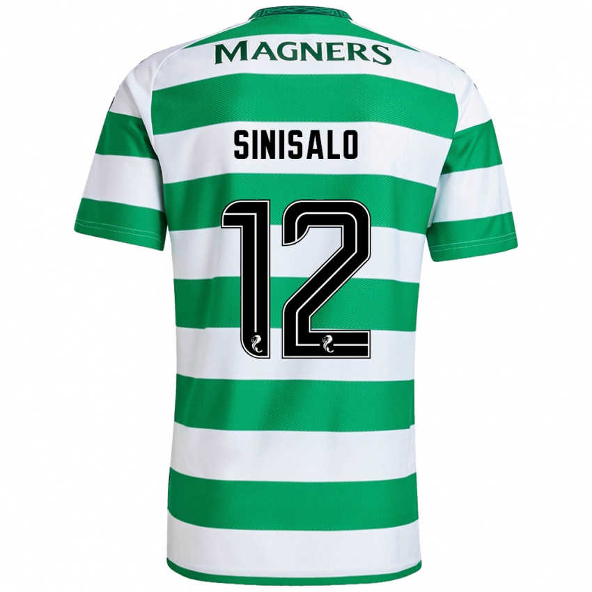 Uomo Maglia Viljami Sinisalo #12 Verde Bianco Kit Gara Home 2024/25 Maglietta