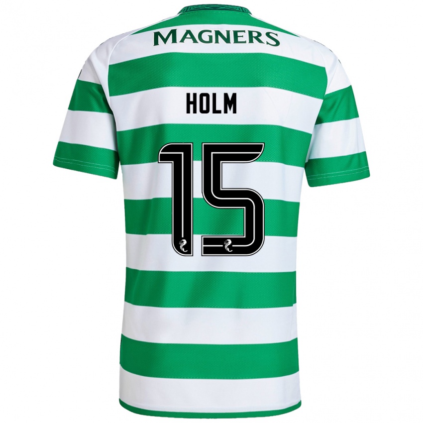 Uomo Maglia Odin Thiago Holm #15 Verde Bianco Kit Gara Home 2024/25 Maglietta