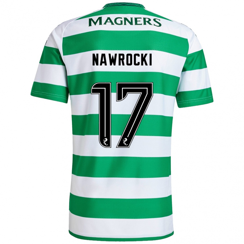 Uomo Maglia Maik Nawrocki #17 Verde Bianco Kit Gara Home 2024/25 Maglietta